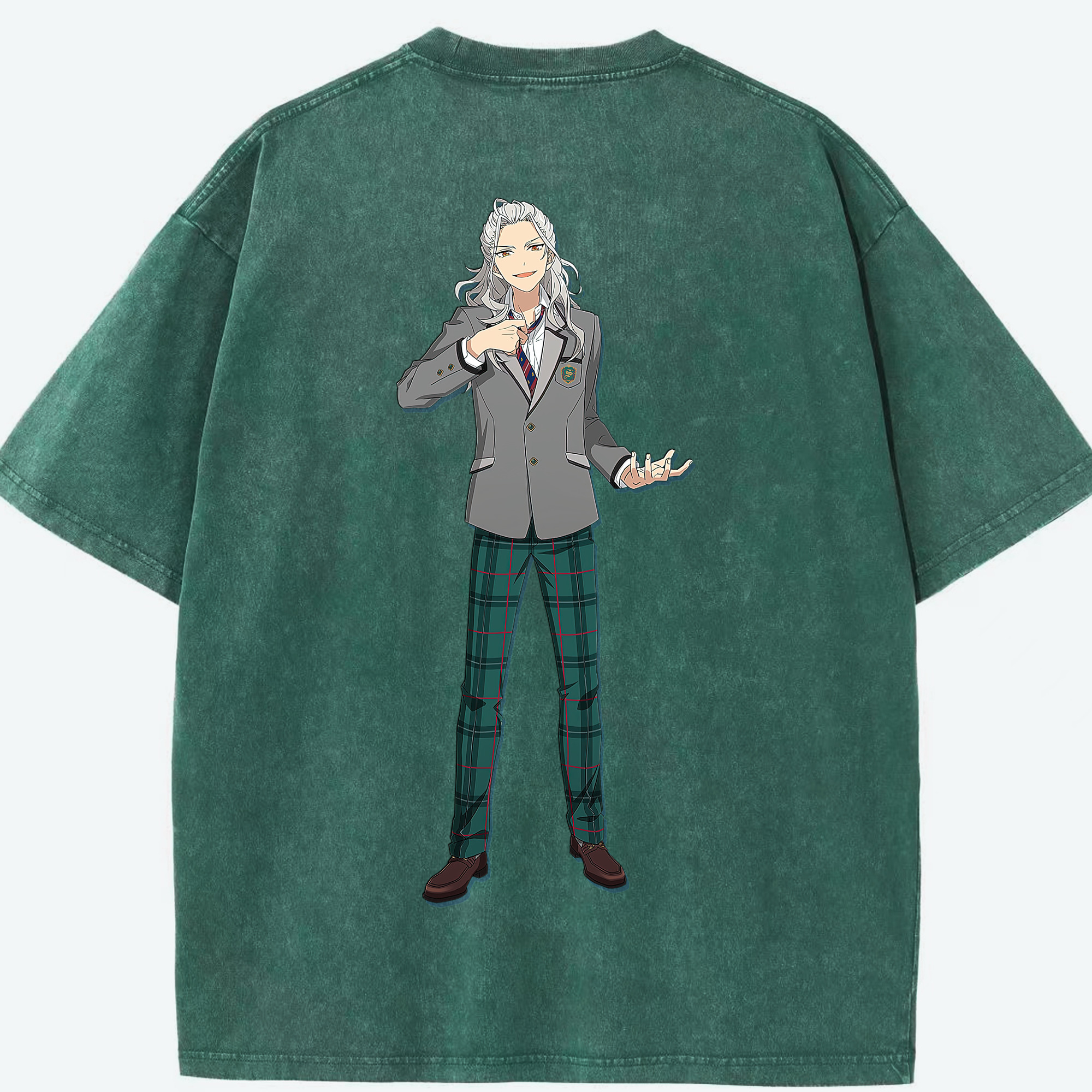 （画像用） あんさんぶるスターズ! Ensemble Stars 綿100% ヴィンテージ風 半袖Tシャツ（背面プリント）